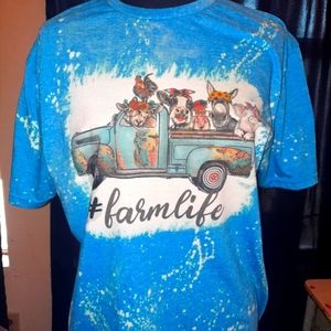Farm life bleached tshirt.